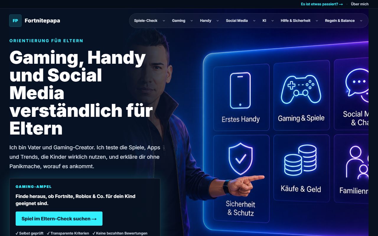 Startseite von fortnitepapa.de